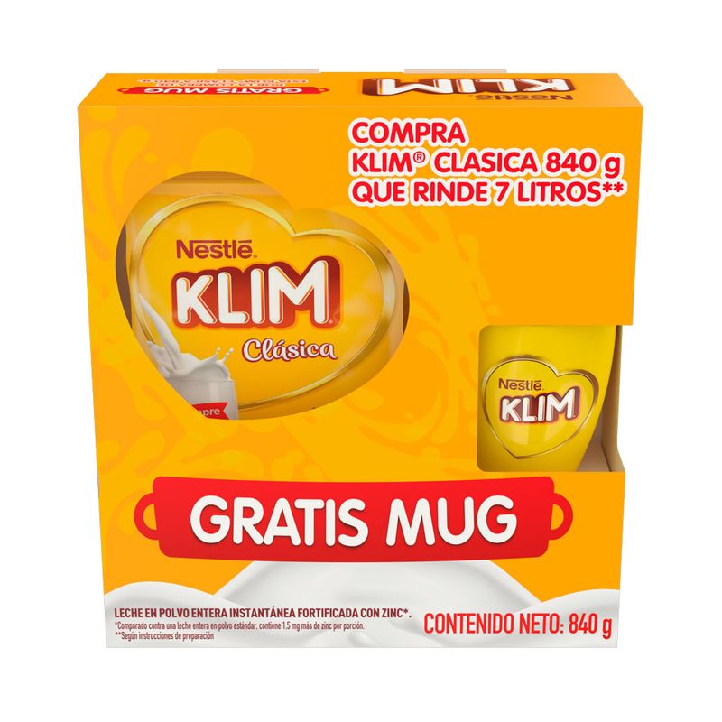 Leche entera en polvo, instantánea, fortificada de Nestlé Klim