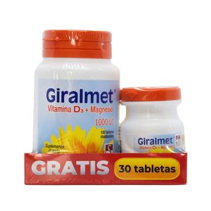 GIRALMET GTS 30 UNDS TABLETAS 1000 UI FRASCO X 100 UNDS