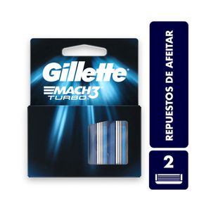 MAQUINA DE AFEITAR GILLETTE MACH3 TURBO REPUESTO X 2 UNDS