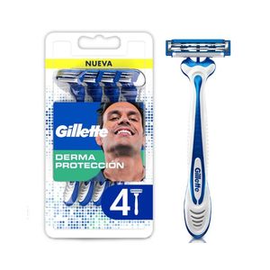MAQUINA DE AFEITAR GILLETTE DERMA PROTECCION ESTUCHE X 4 UNDS