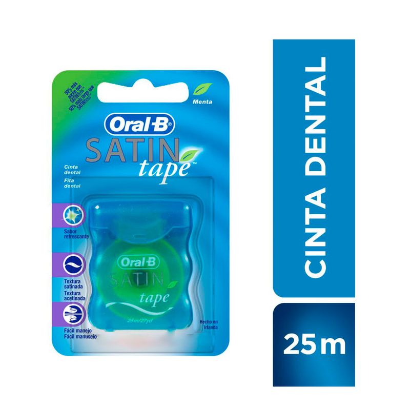 HILO DENTAL ORAL B SATIN TAPE MENTA CAJA 25 MT - Farmacia Pasteur -  Medicamentos y cuidado personal