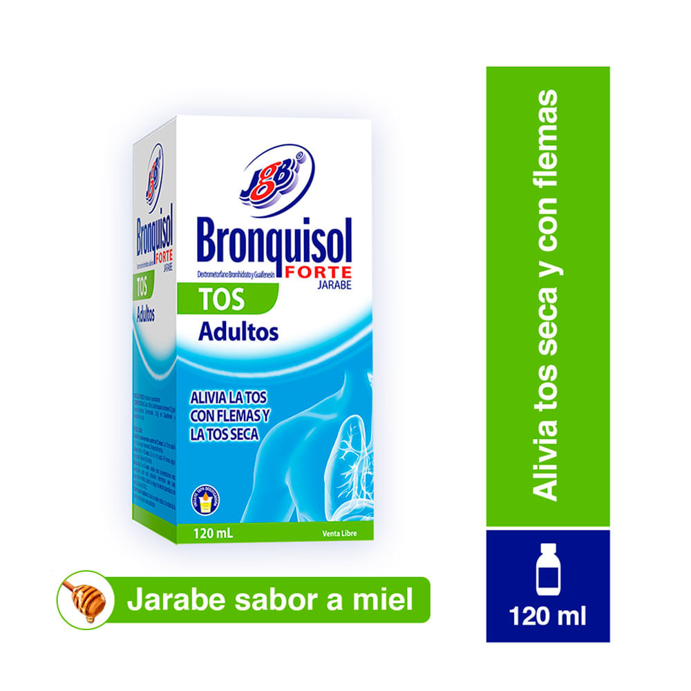 BRONQUISOL TOS SECA ADULTO JARABE FRASCO 120 ML - Farmacia Pasteur -  Medicamentos y cuidado personal