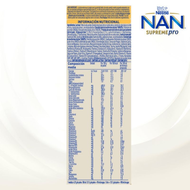 NAN SUPREME HMO 3 POLVO LATA 800 G - Farmacia Pasteur - Medicamentos y  cuidado personal