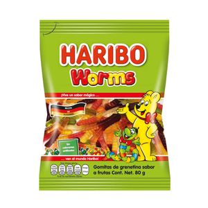 GOMAS HARIBO WORMS BOLSA 80 G
