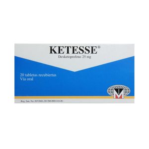 KETESSE TABLETAS RECUBIERTAS 25 MG