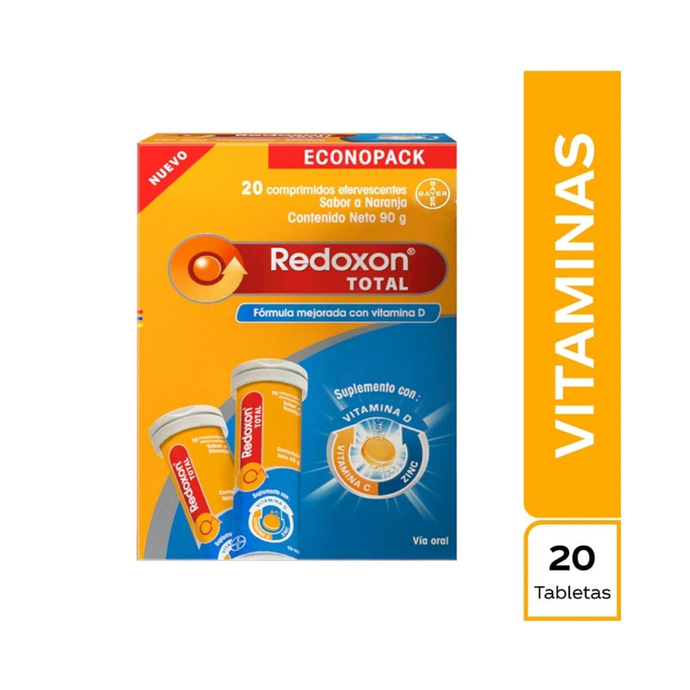 REDOXON TOTAL T. EFERVESCENTES NARANJA TUBO 2 X 10UNDS