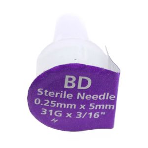 AGUJA INSULINA PEN NEEDLE 31 G MORADA 5 MM