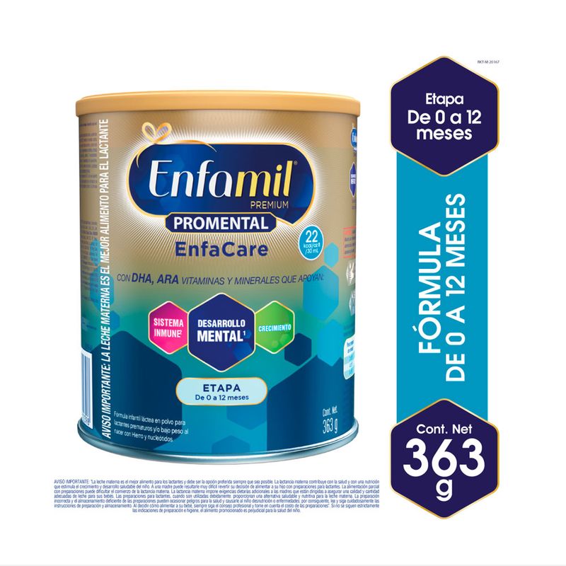 ENFAMIL PREMIUM 1 POLVO LATA 375 G - Farmacia Pasteur - Medicamentos y  cuidado personal