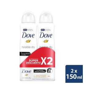 DESODORANTE DOVE MUJER INVISIBLE DRY P.E AEROSOL 2 X 89G