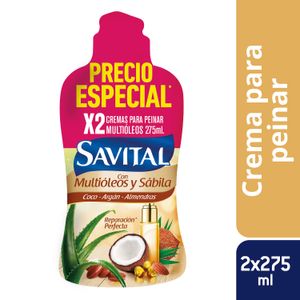 CREMA DE PEINAR SAVITAL MULTIOLEOS P.E FRASCO 2 X 275 ML
