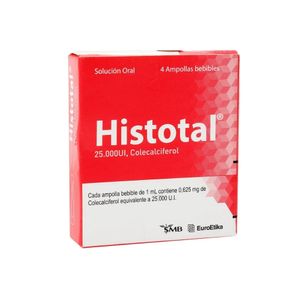 HISTOTAL AMPOLLAS BEBIBLES 25000 UI CAJA X 4 UNDS