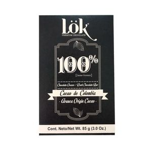 BARRA LOK 100% DARK CHOCOLATE CAJA 85 G