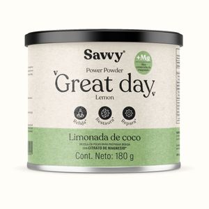 SAVVY GREAT DAY 30 SOBRES LIMONADA DE COCO DOYPACK 180 G