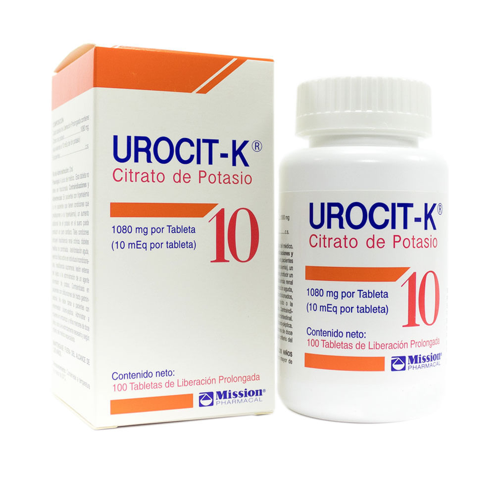Urocit K Citrato de Potasio 10 Tabletas (1080 mg) Precio - Rappi
