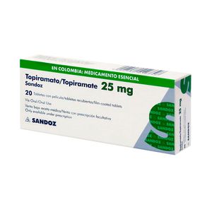 TOPIRAMATO SANDOZ (RG) TABLETAS 25 MG