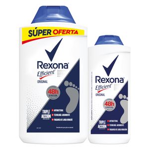 TALCO REXONA EFFICIENT ORIGINAL FRASCO 300G + 85G