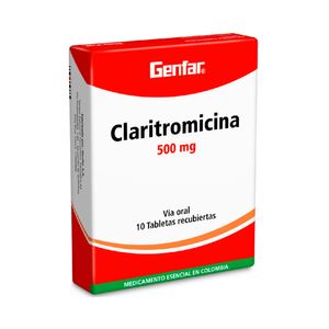 CLARITROMICINA GENFAR TABLETAS 500 MG