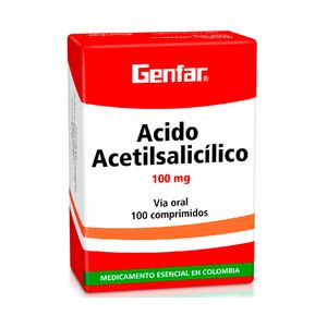 ACIDO ACETILSALICILICO GENFAR TABLETAS 100 MG