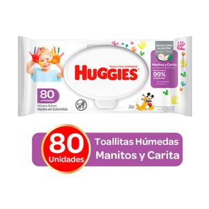 TOALLITAS HUGGIES MANITOS CARITAS BOLSA X 80 UNDS