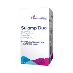 SULAMP DUO SUSPENSION 1000MG/250MG CAJA 80 ML