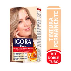 TINTURA IGORA VITAL  KIT 8-1 RUBIO CLARO CENIZO CAJA 2 X 50ML