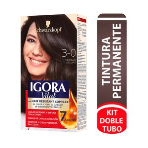 TINTURA IGORA VITAL KIT 3-0 CASTAÑO OSCURO CAJA 2 X 50ML