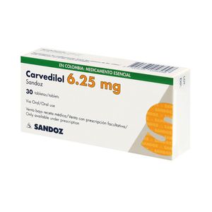 CARVEDILOL (RG) TABLETAS 6.25 MG