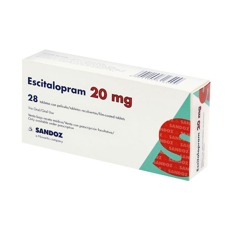 ESCITALOPRAM SANDOZ TABLETAS 20 MG - Farmacia Pasteur - Medicamentos y ...