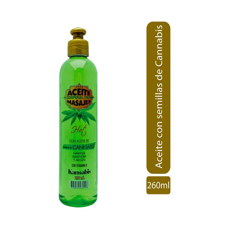 ACEITE MASAJES HOT CANABIS FRASCO 260 ML Farmacia Pasteur