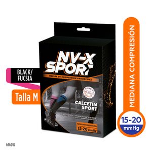 CALCETIN DP.NV-X SPORT BLACK/FUCSIA T.M CAJA