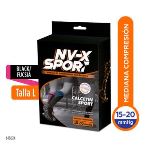 CALCETIN DP.NV-X SPORT BLACK/FUCSIA T.L CAJA
