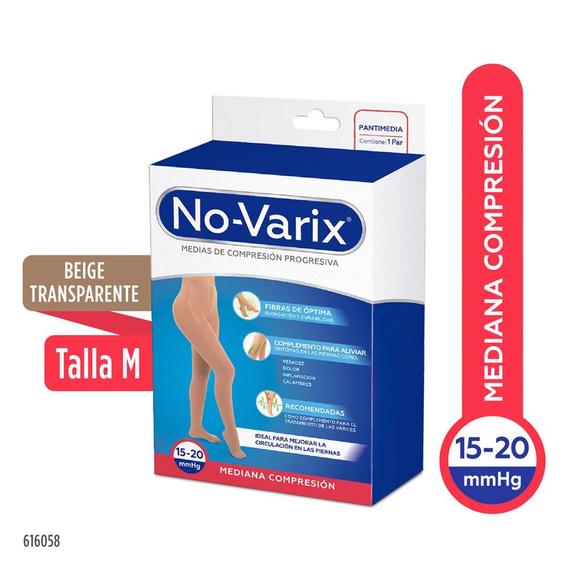 Medias de Compresión Mujer 15-20 mmHg Transparente Beige No-Varix