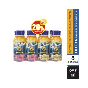 GLUCERNA VAINILLA 6X237ML + FRESA BOTELLA 2 X 237 ML P.E 20%