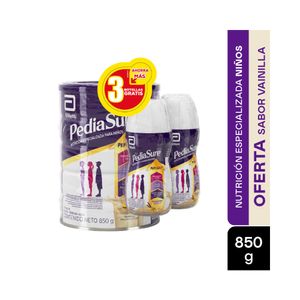 OFERTA PEDIASURE POLVO VAINILLA LATA 850 G+3 LIQUIDOS