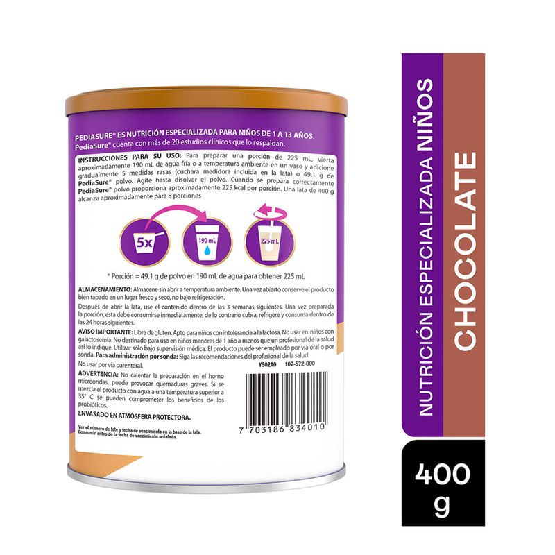 Pediasure Polvo Chocolate 400 gr