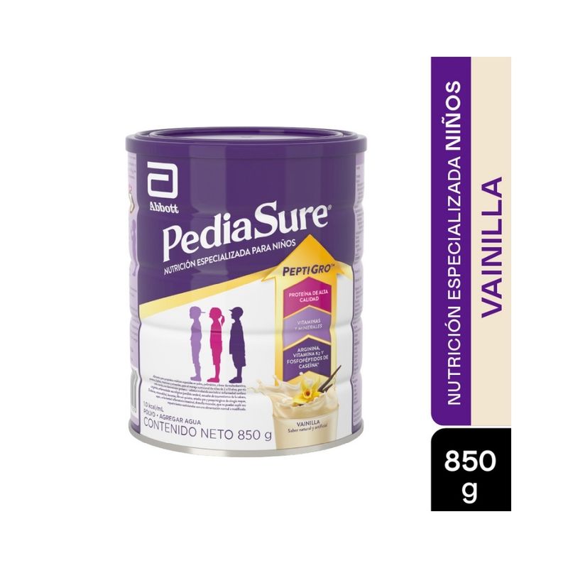 OFERTA PEDIASURE POLVO VAINILLA LATA 900 G+3 LIQUIDOS - Farmacia Paste -  Medicamentos y cuidado personal