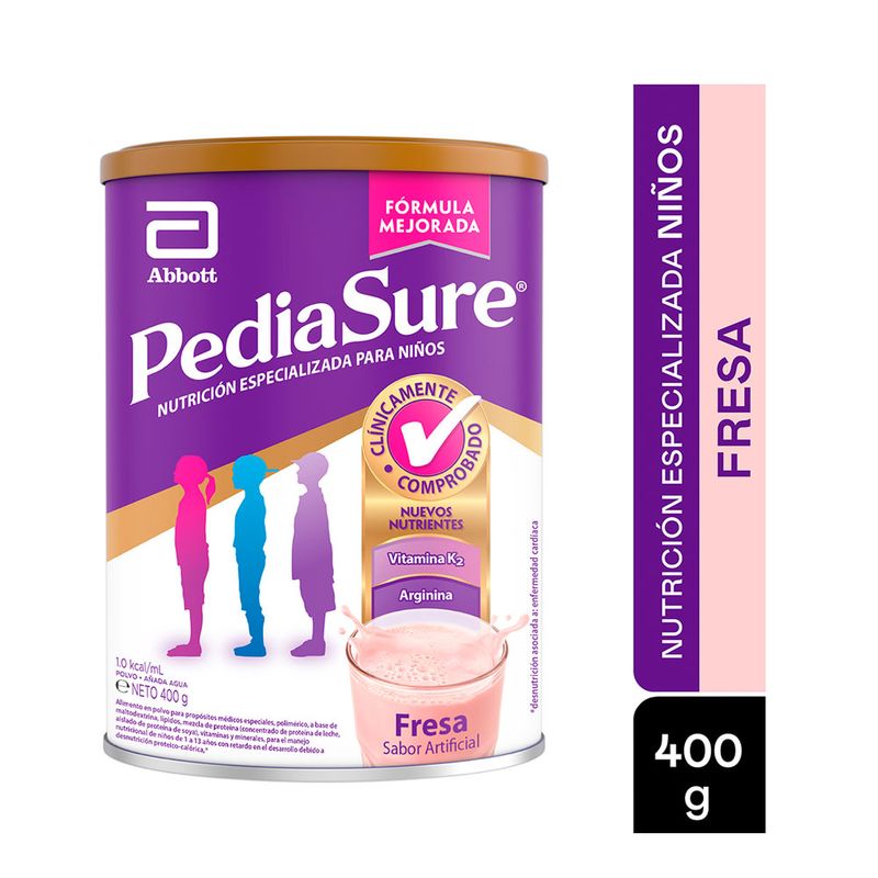 PEDIASURE POLVO FRESA LATA 400 G - Farmacia Pasteur - Medicamentos y  cuidado personal