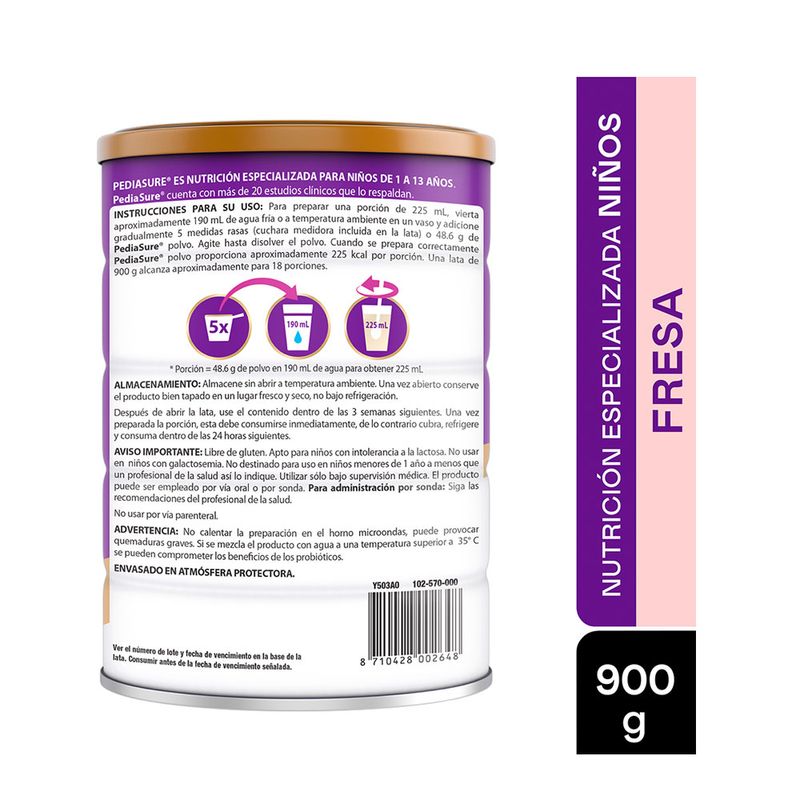 PEDIASURE POLVO FRESA 900 GR