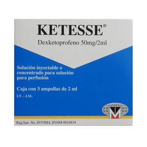 KETESSE AMPOLLA 50 MG CAJA 3 X 2ML