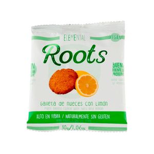 GALLETA VEGANA PROTEINA ROOTS ELEMENTA LIMON
