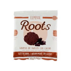 GALLETA VEGANA PROTEINA ROOTS ELEMENTA CACAO