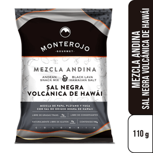 MONTE ROJO MEZCLA ANDINA SAL NEGRA VOLCANICA DE HAWAI BOLSA 110 G