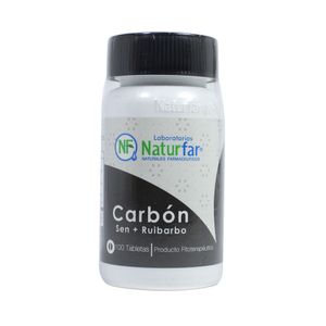 CARBON+SEN+RUIBARBO NATURFAR TABLETAS FRASCO X 100 UNDS
