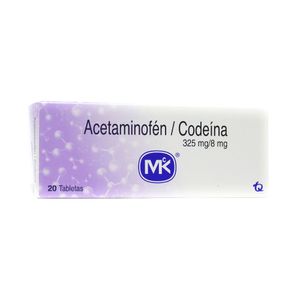 ACETAMINOFEN+CODEINA MK TABLETAS 325/8MG CAJA X 20 UNDS
