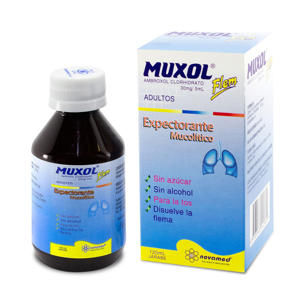 MUXOL FLEM ADULTOS JARABE FRASCO 120 ML - Farmacia Pasteur - Medicamentos y  cuidado personal