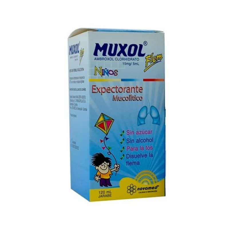 MUXOL FLEM NIÑOS JARABE FRASCO 120 ML - Farmacia Pasteur - Medicamentos y  cuidado personal