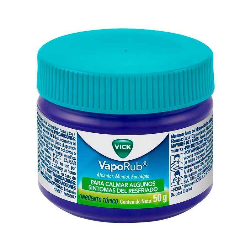 VICK VAPORUB UNGUENTO POTE 50 G - Farmacia Pasteur - Medicamentos y cuidado  personal
