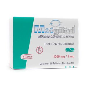 METGLITAL TABLETAS 1000/2 MG