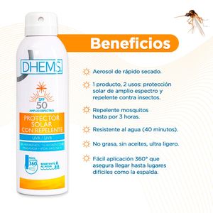 DHEMS SOLAR REPELENTE SPRAY SPF 50 CAJA 180 ML