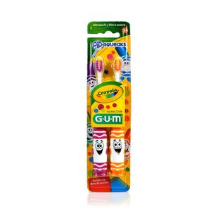 CEPILLO GUM KIDS CRAYOLA PIP SQUEAKS 2X1